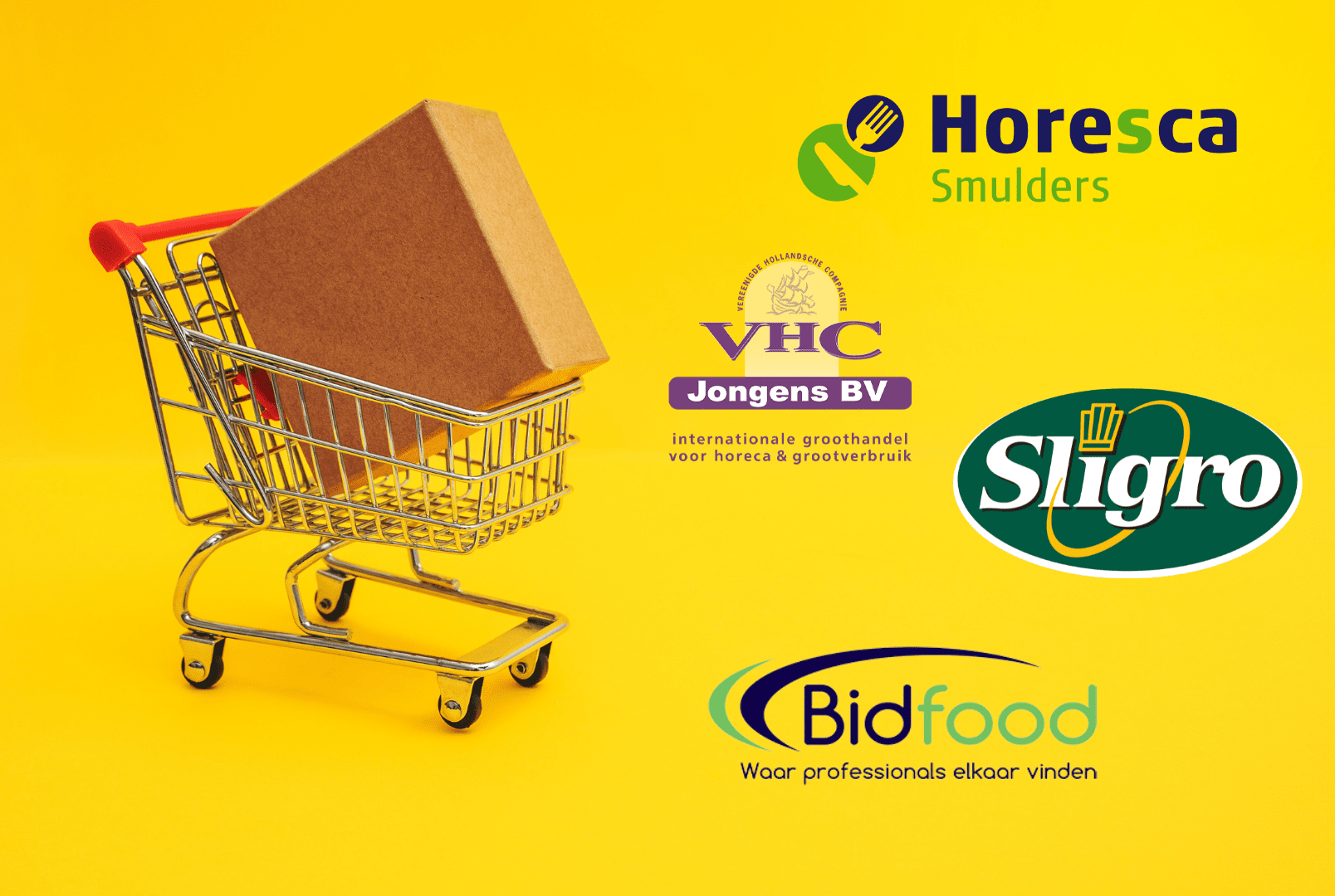 Groothandels waar wij mee samenwerken, zoals Bidfood, VHC, Sligro en Horesca