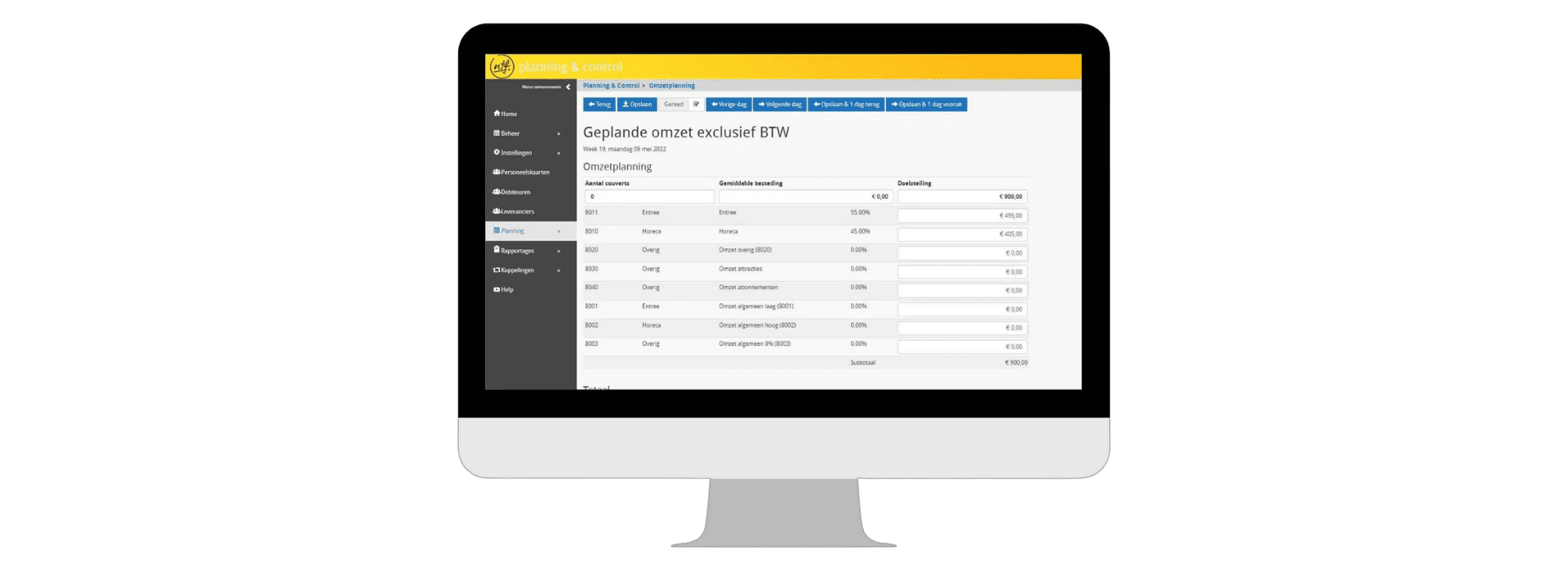 personeelsplanning planning en control ntf software rooster