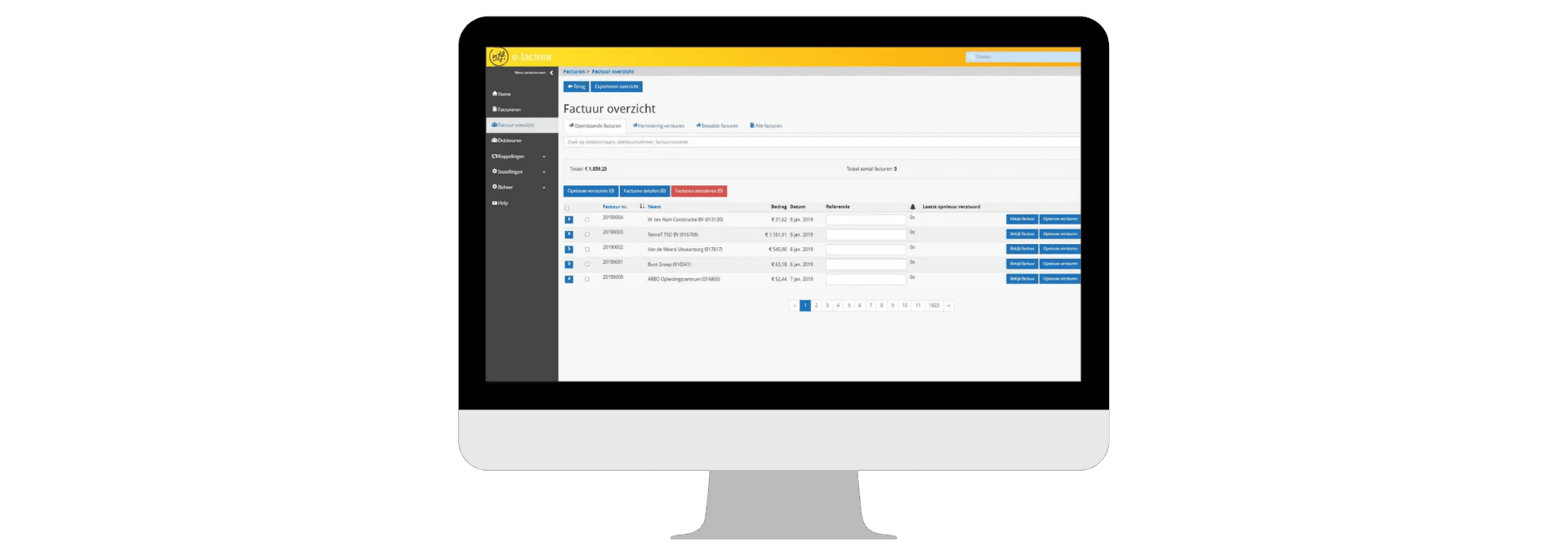 dashboard ntf mijn software horeca ondernemers